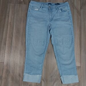 J. Jill Blue Ankle Cropped Jeans with Rolled Hems